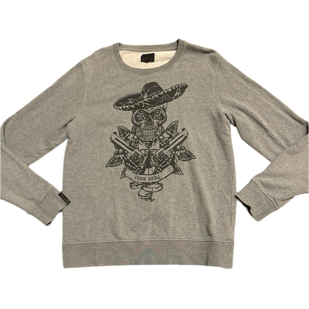 DRKN Crewneck Gray Juan Deag Sweatshirt, size Large